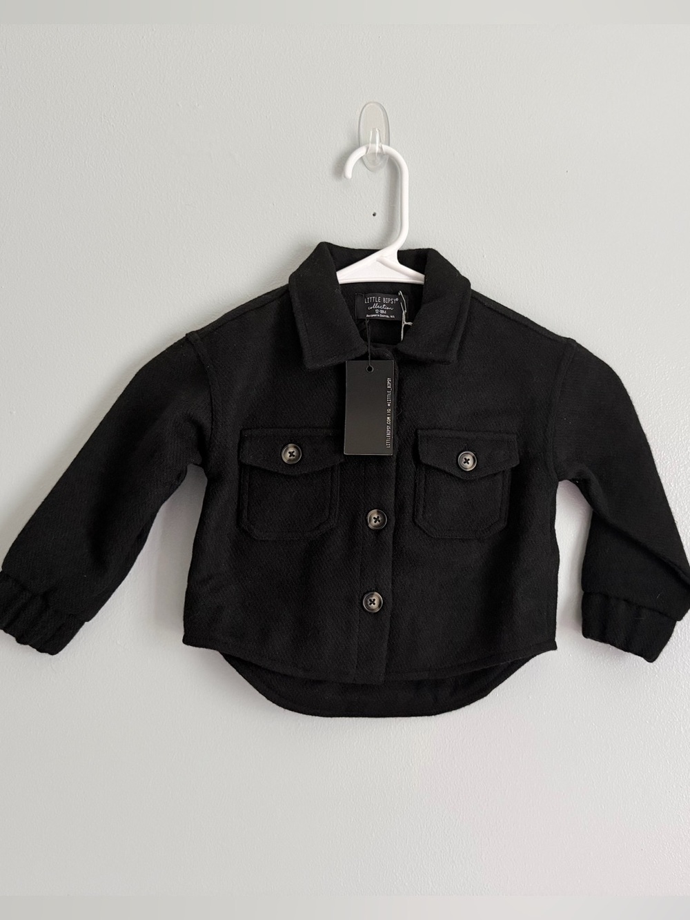 NWT Little Bipsy Black Shacket 12-18M